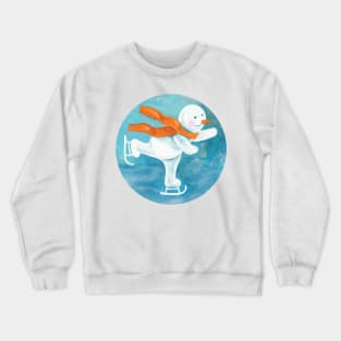 Ice Skating Snowman Crewneck Sweatshirt